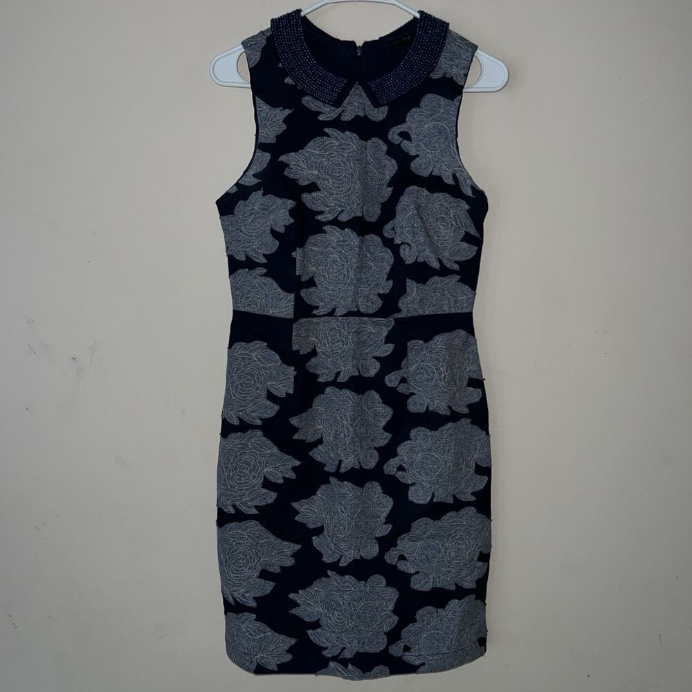 Anthropologie Let Me Be Blue Floral Sleeveless Dress Size 4
